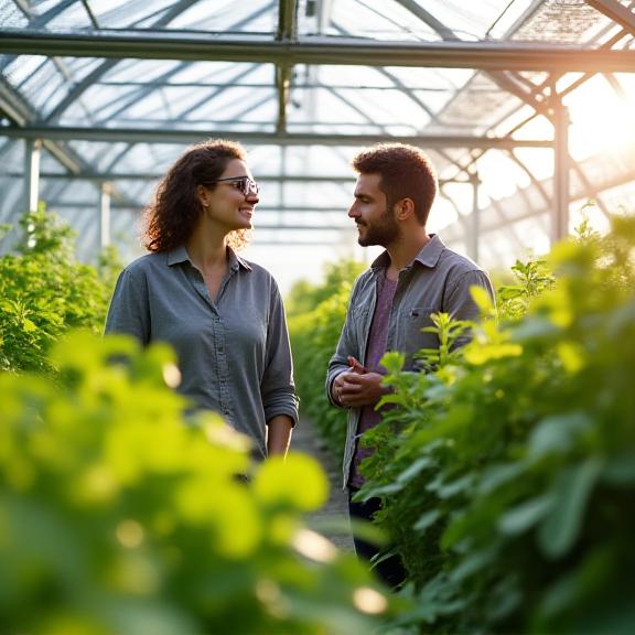 Das Gründerteam von Arktis Gärtner in ihrem modernen Gewächshaus
